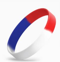 Red White and Blue 1/2" Silicone Wristband main image